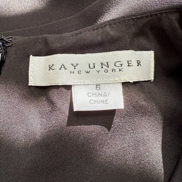 Kay Unger Davina Walk Thru Jumpsuit Women's 6 Black Formal Cocktail Party NWT - Picture 14 of 16